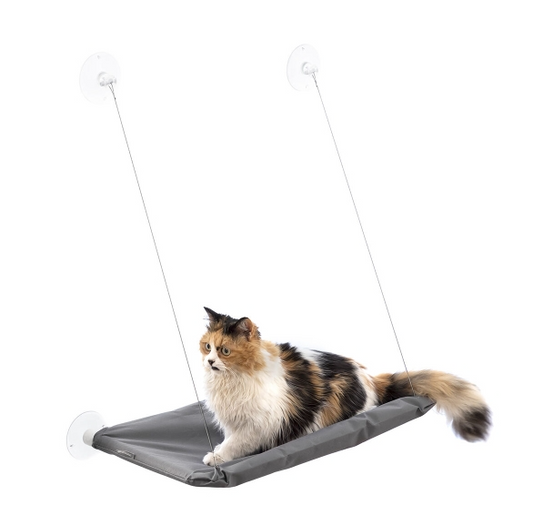 Hanging cat hammock with suction cup