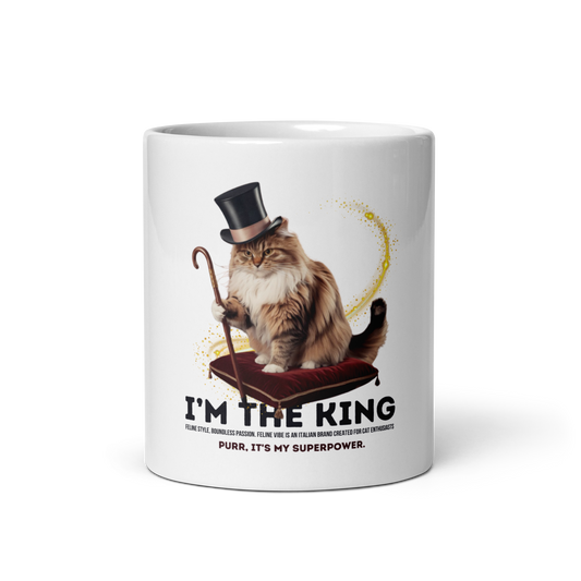 Tazza bianca lucida I'm the king